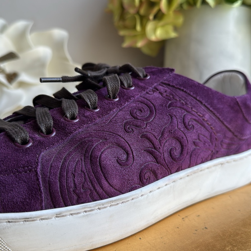 Etro Paisey Sneaker is Purple Suede